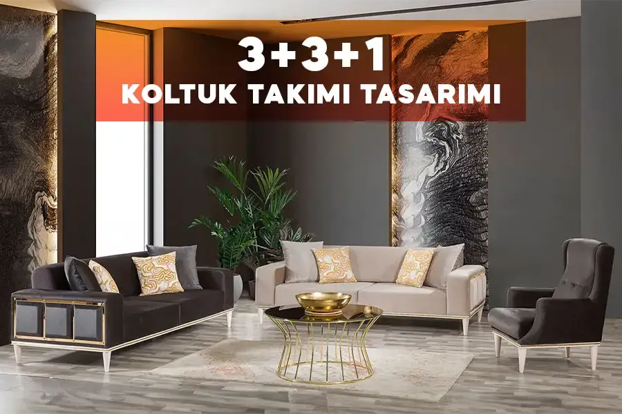 2 Üçlü Koltuk, 1 Tekli Koltuk Tasarımı
