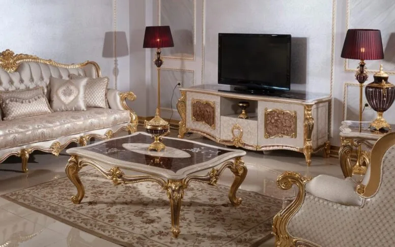 Hk İnci Klasik Kahve Gold Koltuk Takımı — 6. görsel