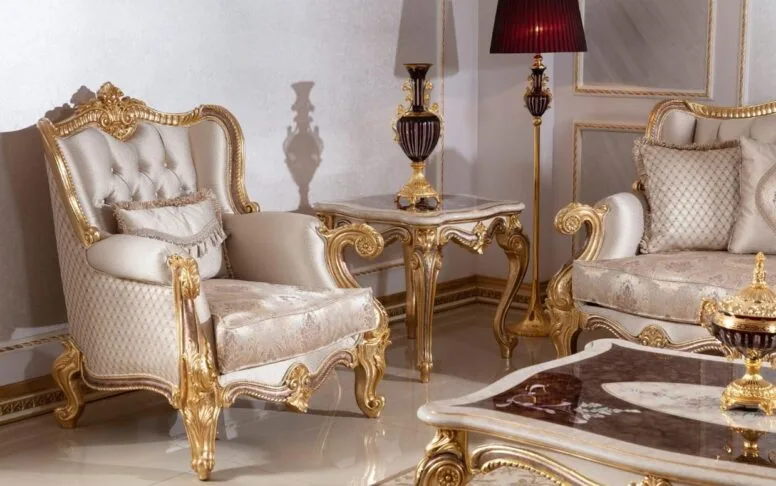 Hk İnci Klasik Kahve Gold Koltuk Takımı — 4. görsel