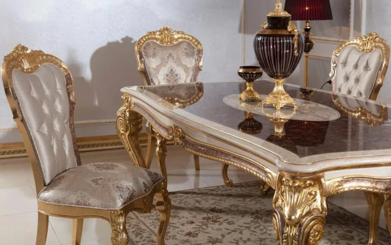 Hk İnci Klasik Kahve Gold Yemek Odası — 7. görsel