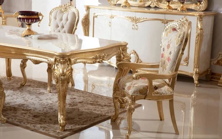 Hk İnci Klasik Krem Gold Yemek Odası — 3. görsel