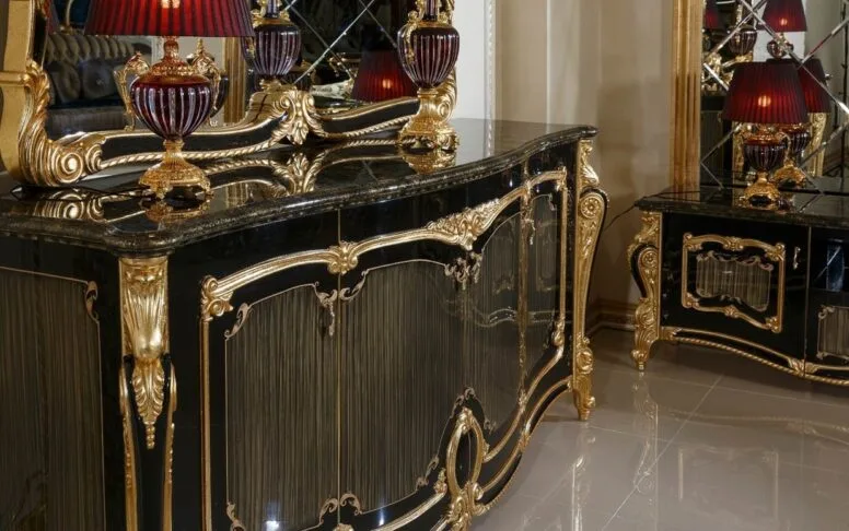 Hk İnci Klasik Siyah Gold Yemek Odası — 3. görsel