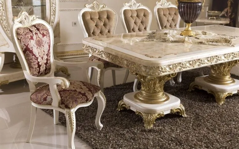 Hk Yakut Beyaz Gold Klasik Sandalye