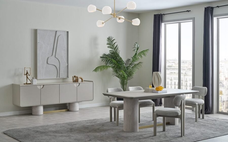 Çağdaş detaylarla öne çıkan modern yemek odasıyla mekânınıza dinamizm katın.