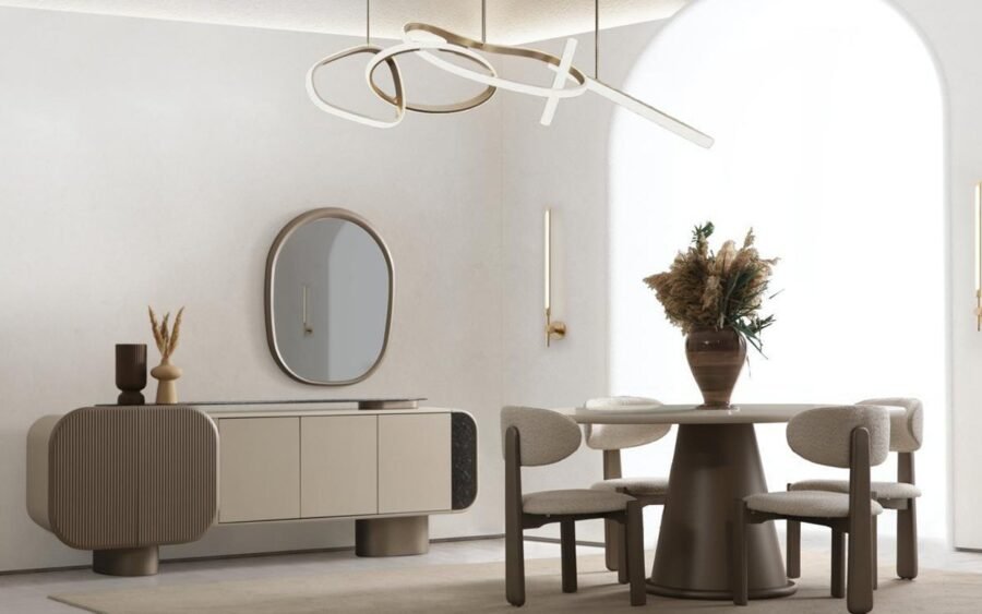 Kaliteli işçilik, modern tasarım! Masa ve konsol detaylarıyla göz dolduran yemek odası takımı