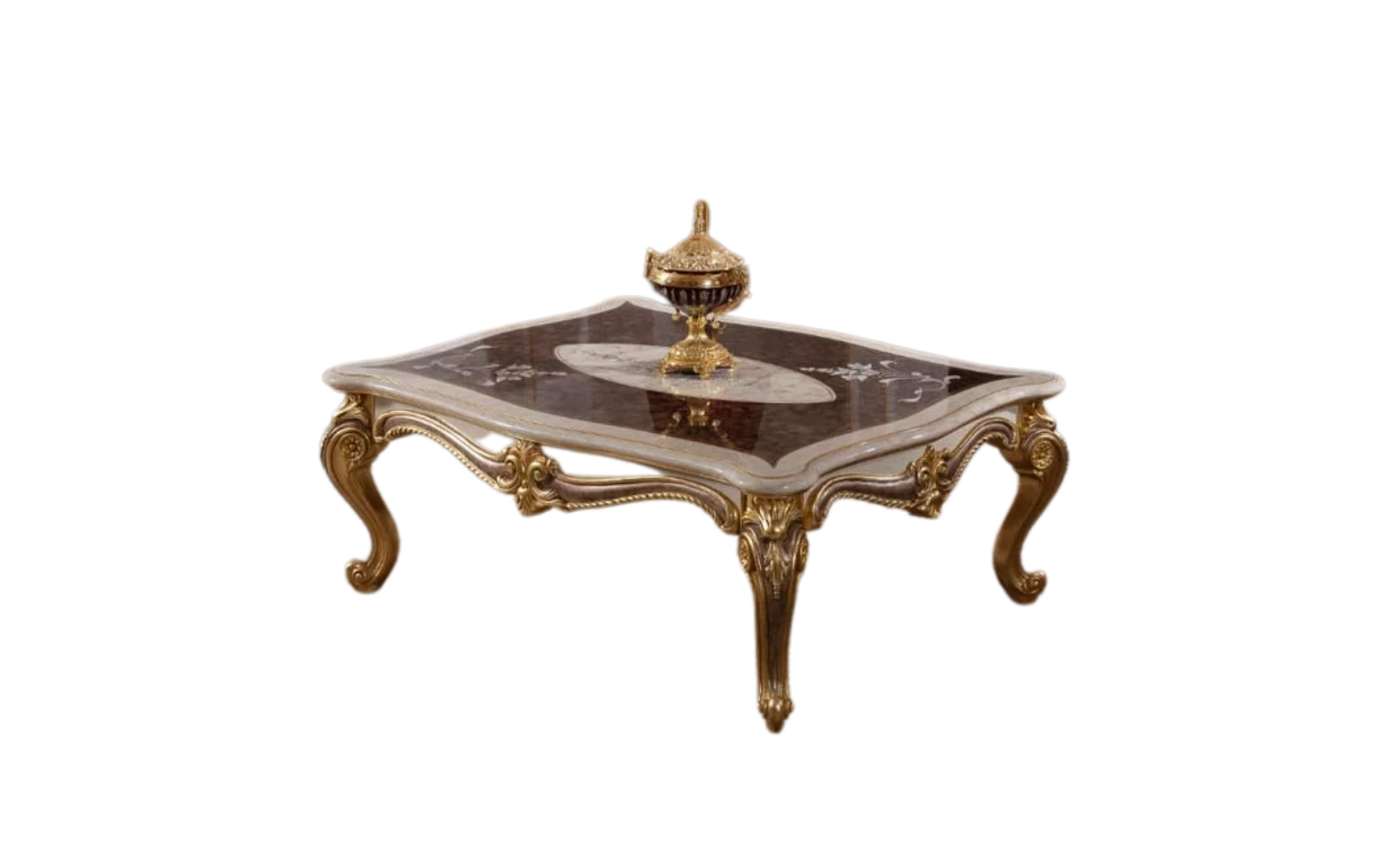 Hk İnci Klasik Kahve Gold Orta Sehpa