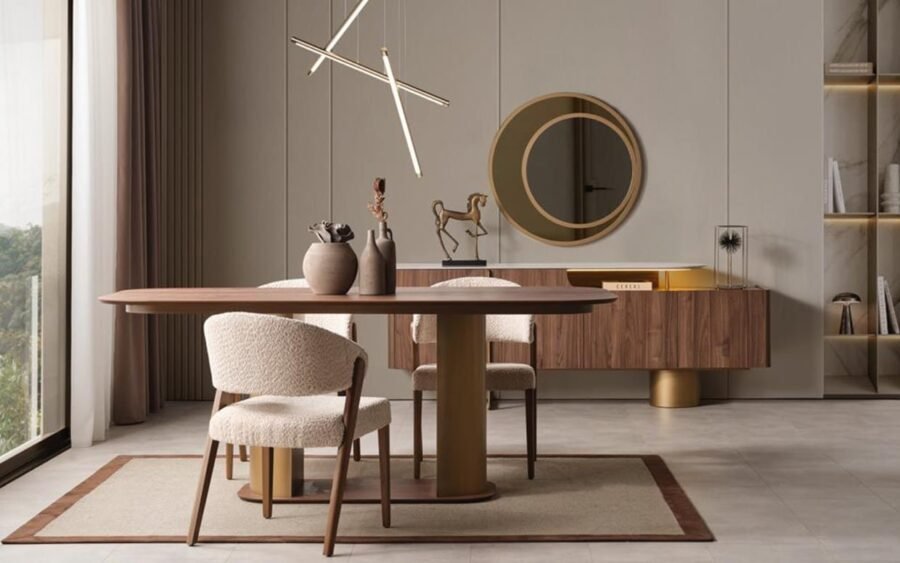 Sıcak ahşap tonlarıyla bohem tarzda huzurlu ve doğal yemek alanları yaratın.