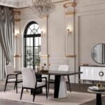 Modern ve minimal tasarımıyla dikkat çeken bu yemek odası takımı, konforlu oturum alanı ile keyifli yemekler sunar.