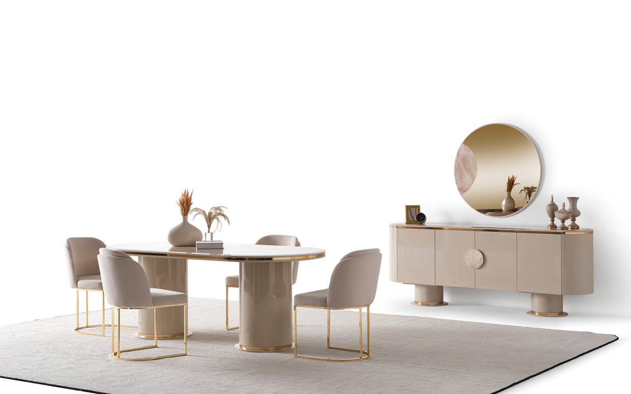 4-6 kişilik oturum kapasitesiyle hem günlük kullanıma hem misafir sofralarına uygundur. Her detayda kaliteyi yansıtır.