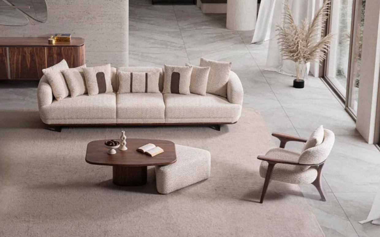 Kaliteli kumaş ve zarif çizgilerle tasarlanan koltuk takımı, yatak olma özelliğiyle ekstra rahatlık sunar.