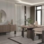 Dayanıklı iskeletiyle uzun yıllar güvenle kullanabileceğiniz bu yemek odası takımı, zarif görünümüyle öne çıkar.