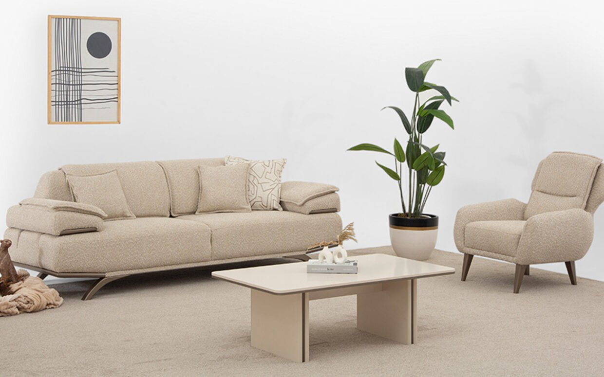 Ankara’da 5 şubemiz var, online sipariş alıyoruz. Gürgen iskeletli koltuk takımı, üçlü koltuk ve berjerden oluşur.