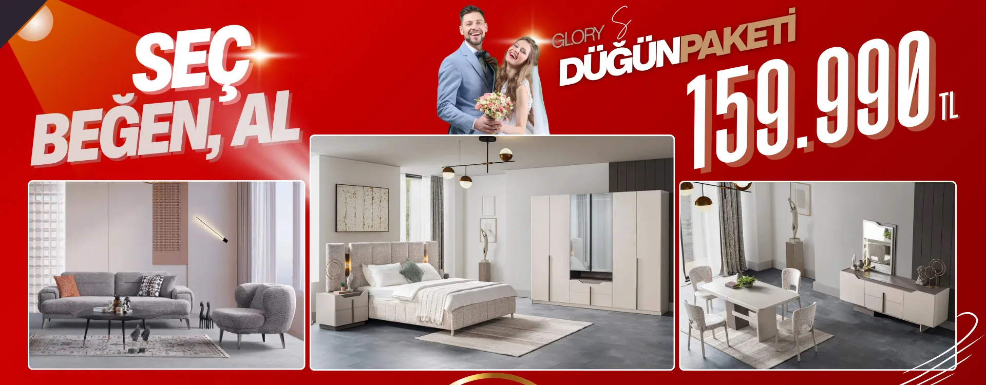glory small dugun paketi | Özbay Mobilya