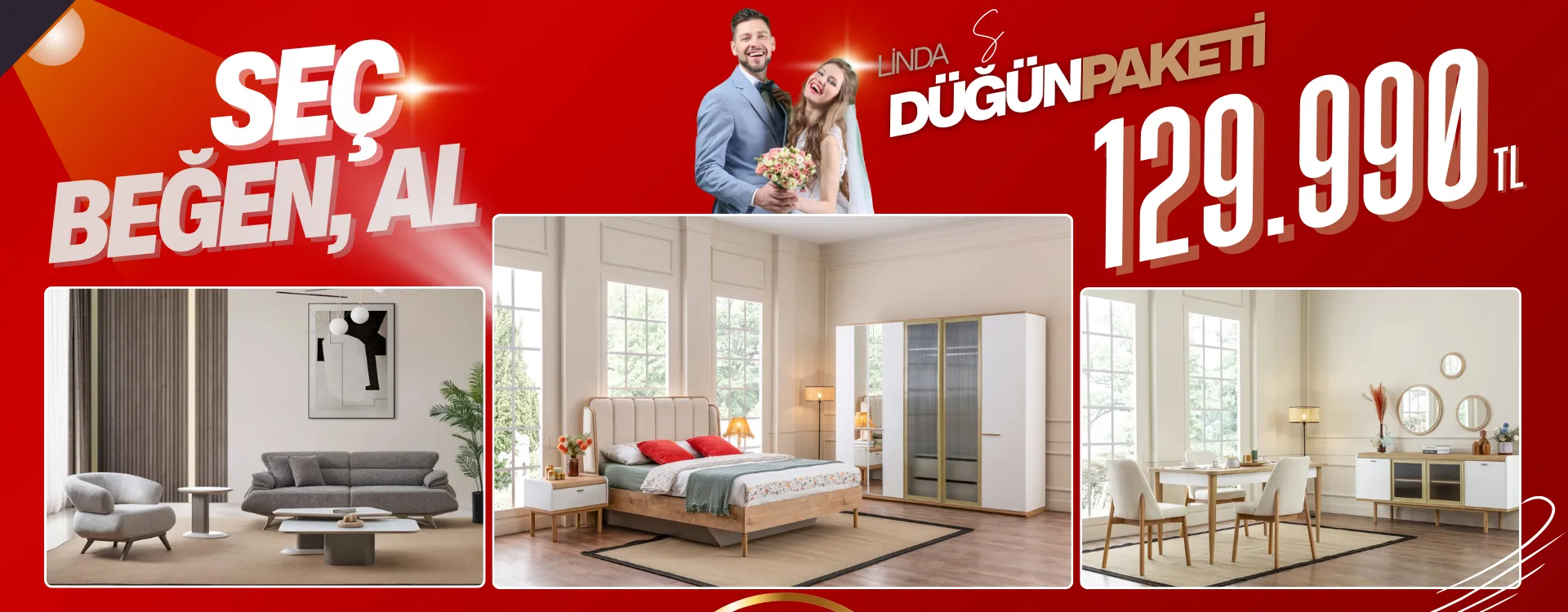 linda small dugun paketi | Özbay Mobilya