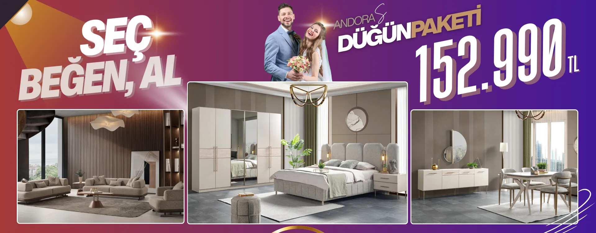andora small dugun paketi | Özbay Mobilya