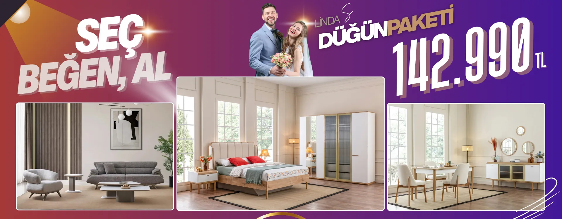 linda small dugun paketi | Özbay Mobilya