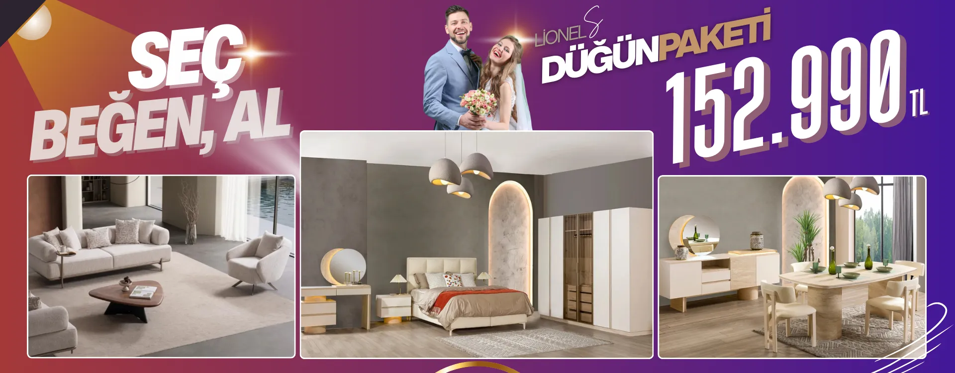 lionel small dugun paketi | Özbay Mobilya