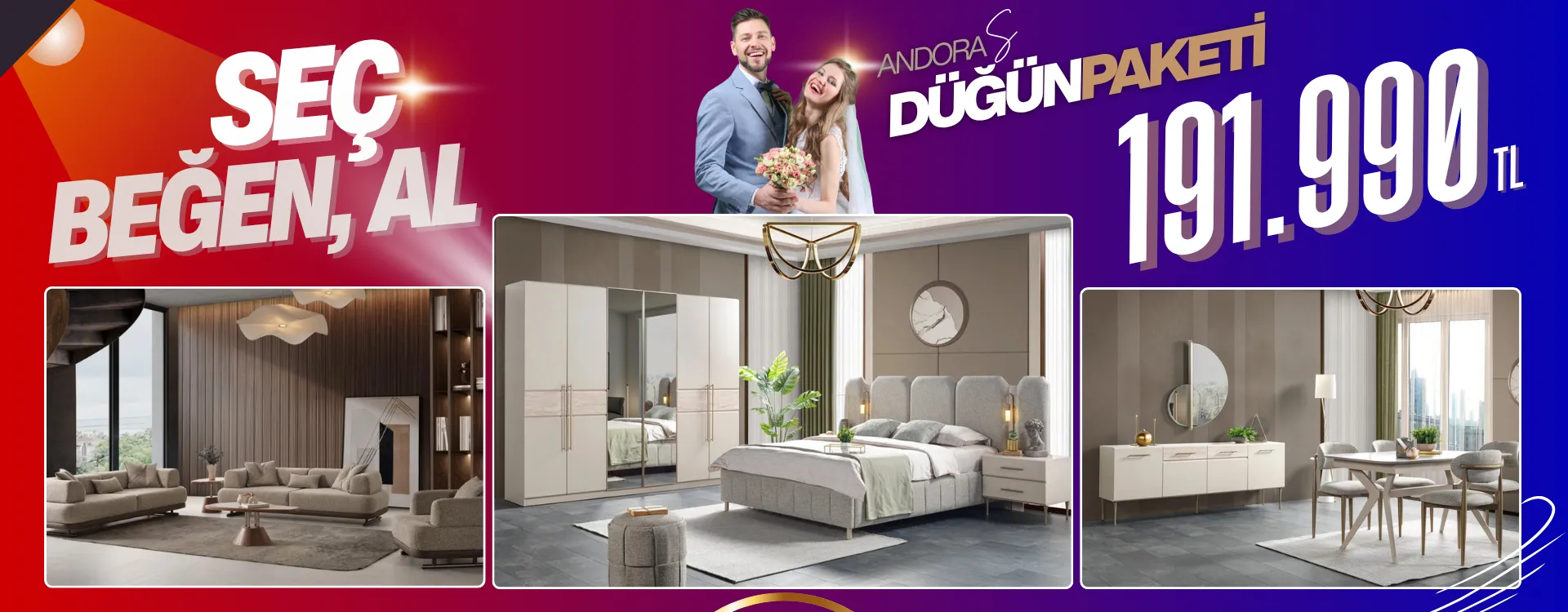 andora small dugun paketi | Özbay Mobilya