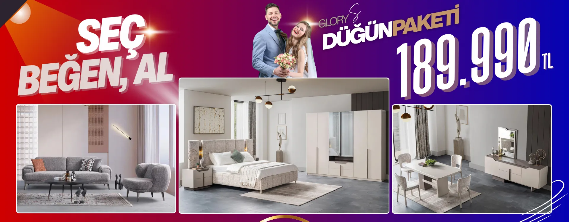 glory small dugun paketi | Özbay Mobilya