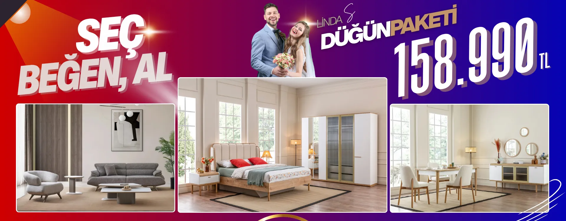 linda small dugun paketi | Özbay Mobilya