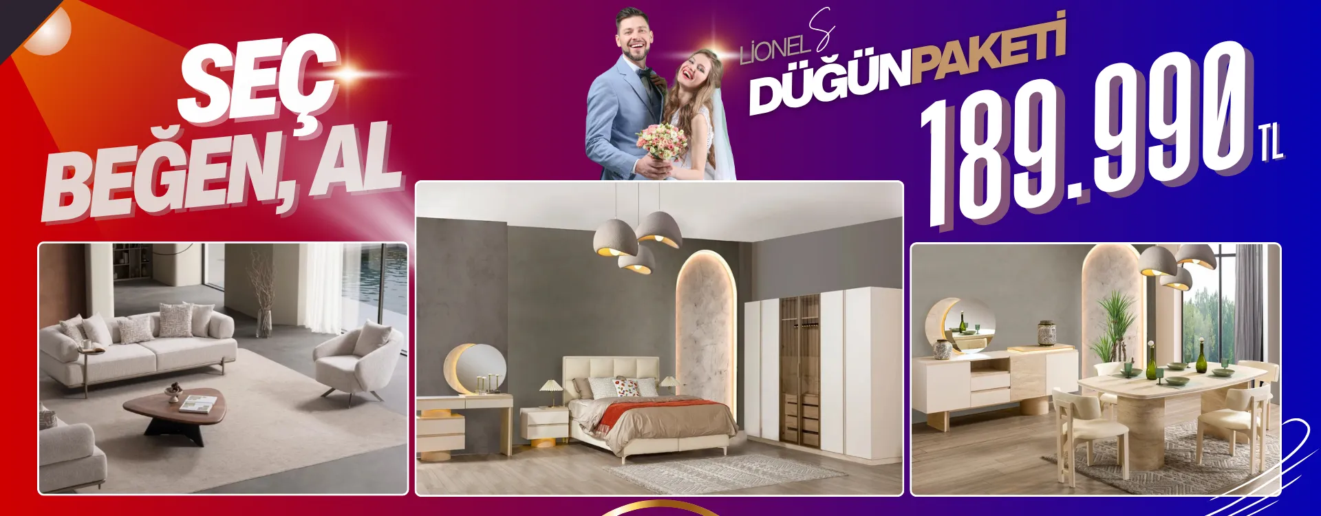 lionel small dugun paketi | Özbay Mobilya