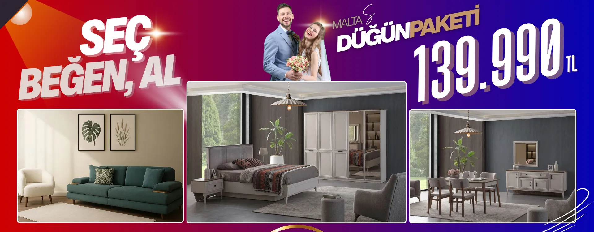 malta small dugun paketi | Özbay Mobilya