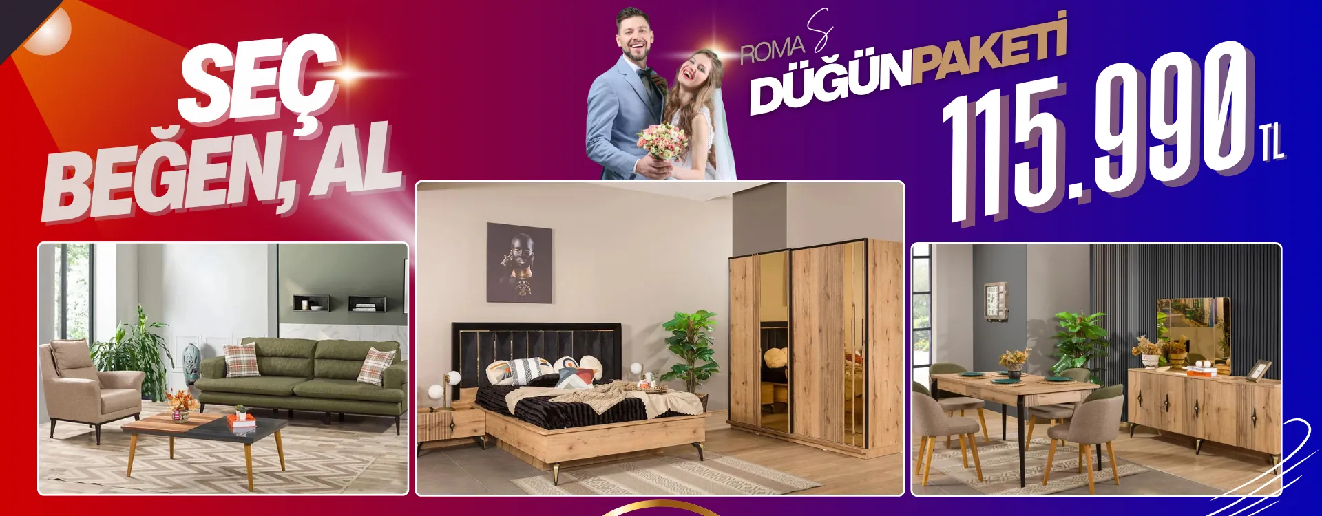 roma small dugun paketi | Özbay Mobilya