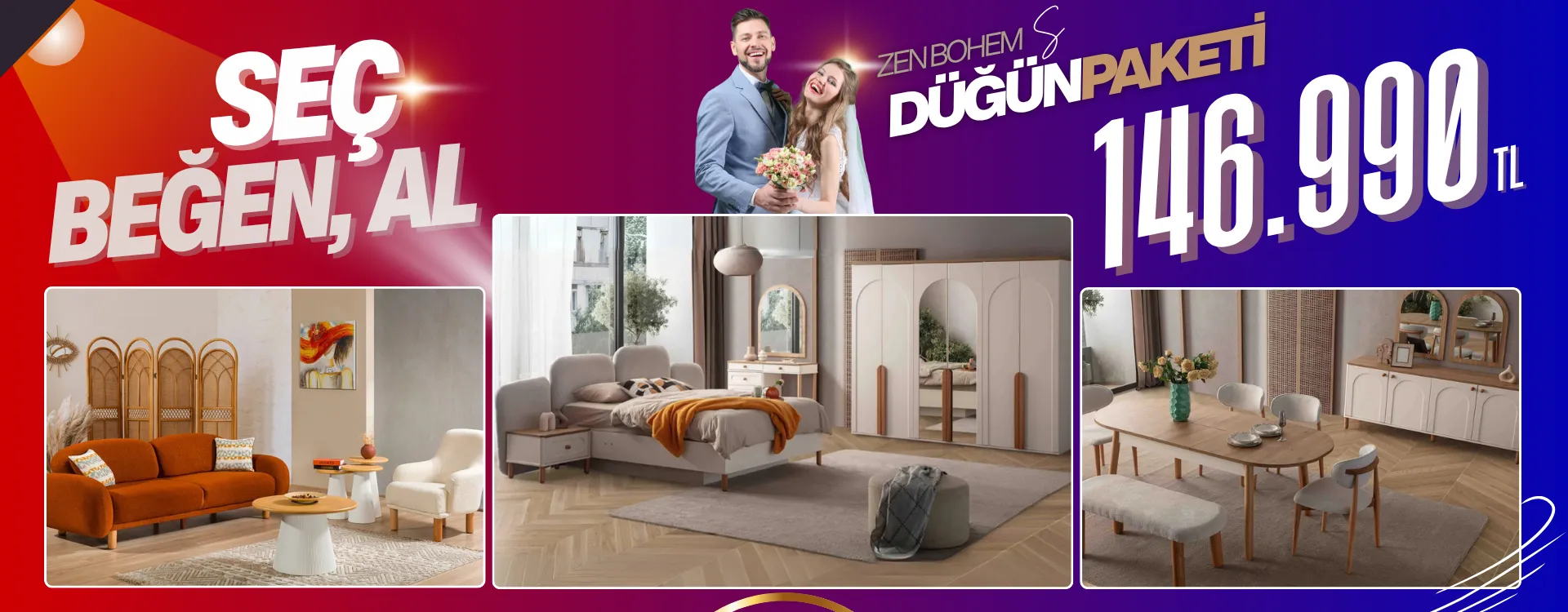 zen bohem small dugun paketi 2 | Özbay Mobilya