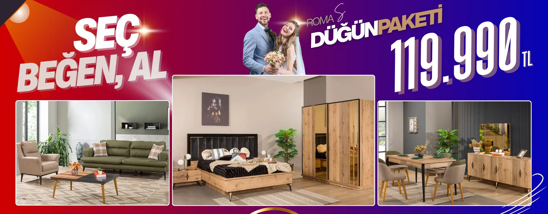 roma small dugun paketi | Özbay Mobilya