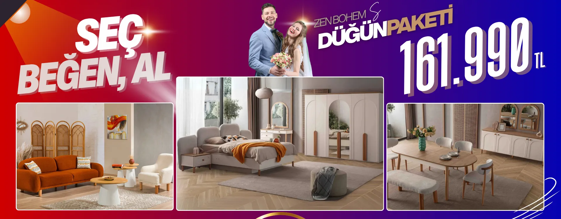 zen bohem small dugun paketi | Özbay Mobilya